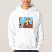 Comic Man met een mobiele telefoon Hoodie (Voorkant)