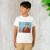Comic Man met een mobiele telefoon T-shirt