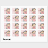 Comic meisje mijn hart Valentijnsdag Stickers (Vel)