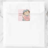 Comic meisje mijn hart Valentijnsdag Stickers (Tas)