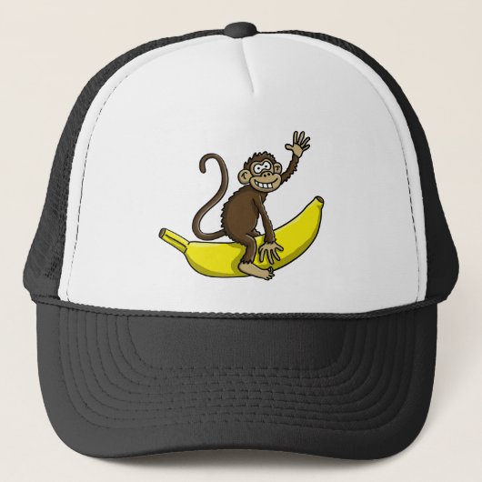 comic monkey banana cowboy sheriff trucker pet (Voorkant)