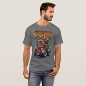 Comic Monster Voo Rock Skeleton Punk Psychobilly T-shirt (Voorkant volledig)