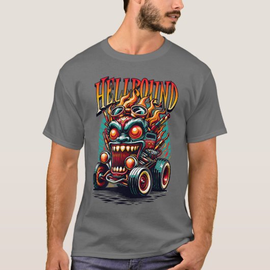 Comic Monster Voo Rock Skeleton Punk Psychobilly T-shirt (Voorkant)
