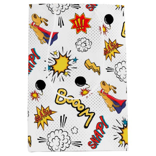 Comic Pattern Gift Bag Medium Cadeauzakje (Voorkant)