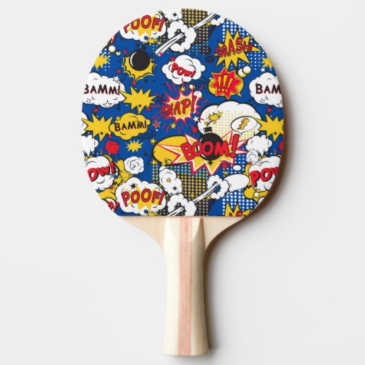 Comic Pattern Ping Pong Paddle Tafeltennisbatje (Achterkant)