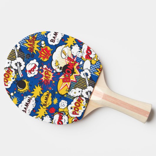 Comic Pattern Ping Pong Paddle Tafeltennisbatje (Zijkant)