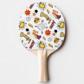 Comic Pattern Ping Pong Paddle Tafeltennisbatje (Achterkant)