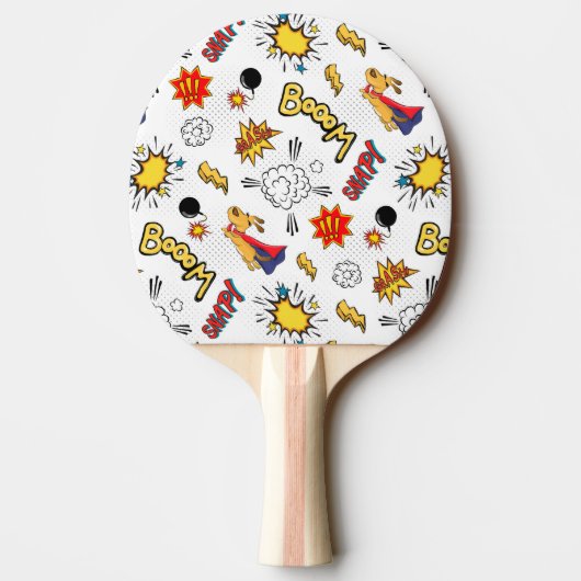 Comic Pattern Ping Pong Paddle Tafeltennisbatje (Achterkant)