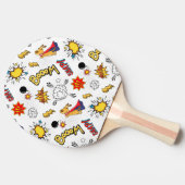 Comic Pattern Ping Pong Paddle Tafeltennisbatje (Zijkant)