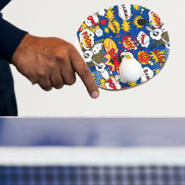 Comic Pattern Pingpongpaddle Tafeltennisbatje