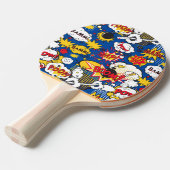Comic Pattern Pingpongpaddle Tafeltennisbatje (Voorkant Gekanteld)