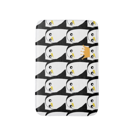 Comic Penguin: zwart wit  Badmat (Voorkant Verticaal)