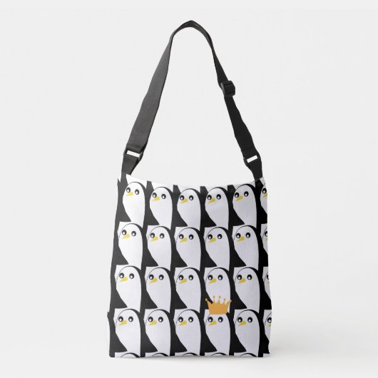 Comic Penguin: zwart wit  Crossbody Tas (Voorkant)