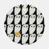 Comic Penguin: zwart wit  Glas Ornament (Achterkant)