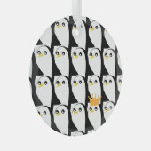 Comic Penguin: zwart wit  Glas Ornament (Voorkant Rechts)