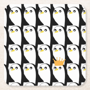 Comic Penguin: zwart wit Kartonnen Onderzetters