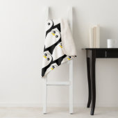 Comic Penguin: zwart wit  Sherpa Deken (In situ)