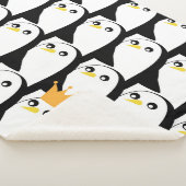 Comic Penguin: zwart wit  Sherpa Deken (3/4)