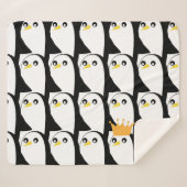 Comic Penguin: zwart wit  Sherpa Deken (Voorkant (horizontaal))