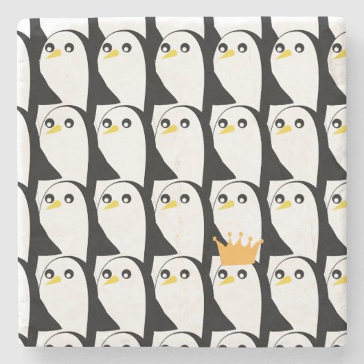 Comic Penguin: zwart wit Stenen Onderzetter (Voorkant)