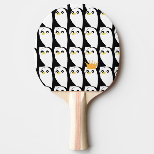 Comic Penguin: zwart wit  Tafeltennisbatje (Voorkant)