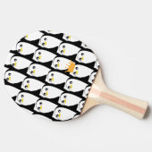 Comic Penguin: zwart wit  Tafeltennisbatje (Zijkant)