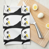Comic Penguin: zwart wit Theedoek (Quarter Fold)