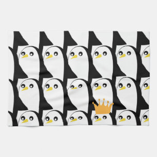 Comic Penguin: zwart wit Theedoek