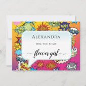 Comic Pop Art Amazing Bloemenmeisje Card (Voorkant)