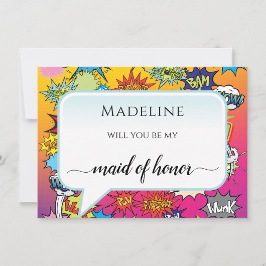 Comic Pop Art 💥🎨 Bruiloftsgraffiti Maid of Honor (Voorkant)