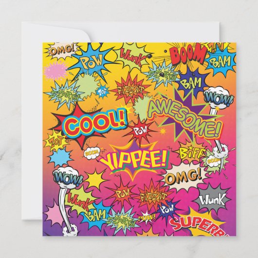 Comic Pop Art 💥🎨 brunch Trouwdouche Kaart (Achterkant)