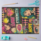 Comic Pop Art Decoupage Paper Love Strength Hope Tissuepapier (Craft)