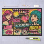 Comic Pop Art Decoupage Paper Love Strength Hope  Tissuepapier (Craft)