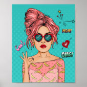 Comic Pop Art Girl Poster (Voorkant)