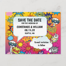 Comic Pop Art 💥🎨 Huwelijksgraffiti Bewaar de dat Aankondigingskaart