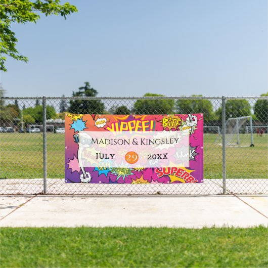 Comic Pop Art 💥🎨 Huwelijksgraffiti Spandoek (Insitu)