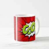 Comic Pop Art Red Green COOL Novelty Funny Koffiemok (Voorkant rechts)