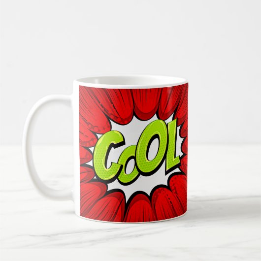 Comic Pop Art Red Green COOL Novelty Funny Koffiemok (Links)