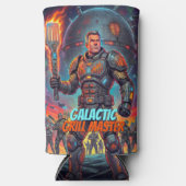 Comic Pop Art Space BBQ Galactische Grillmeester Seltzer Blikjeskoeler (Voorkant)