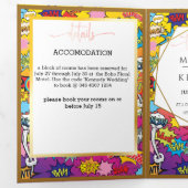 Comic Pop Art 💥🎨 Speech Bubble Wedding Graffiti Drieluik Uitnodiging (Binnenzijde eerst)