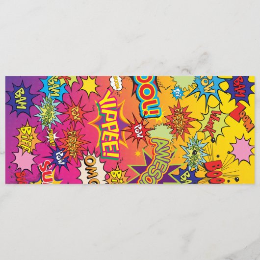 Comic Pop Art 💥🎨 Speech Bubble Wedding Graffiti Menu (Achterkant)