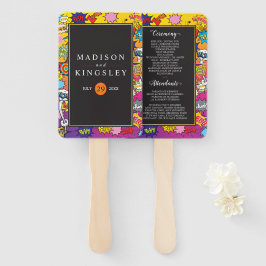 Comic Pop Art Speech Bubble Wedding Hand Fan Handwaaier
