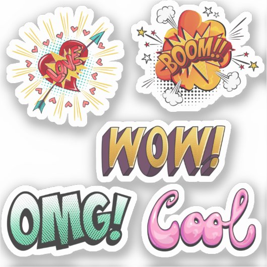 Comic Pop Art Sticker (Voorkant)