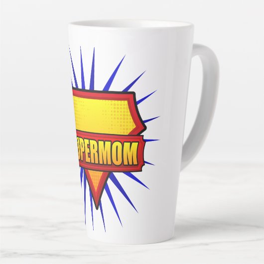 Comic Pop Art Super Mam Latte Mok (Rechterhoek)