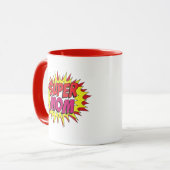 Comic Pop Art Super Moeder Mok (Voorkant links)