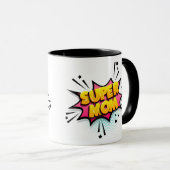 Comic Pop Art Super Moeder Mok (Voorkant rechts)