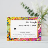 Comic Pop Art 💥🎨 Wedding Graffiti RSVP Card Kaartje (Staand voorkant)