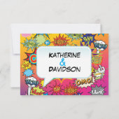 Comic Pop Art 💥🎨 Wedding Graffiti RSVP Card Kaartje (Achterkant)