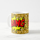 Comic Pop Art Yellow Red BANG Novelty Funny Coffee Koffiemok (Voorkant links)