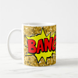Comic Pop Art Yellow Red BANG Novelty Funny Coffee Koffiemok